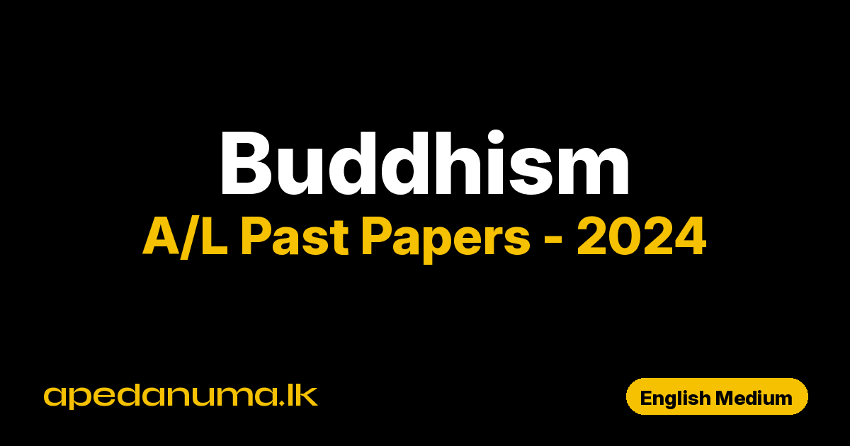 A/L Buddhism Past Paper 2024 English Medium