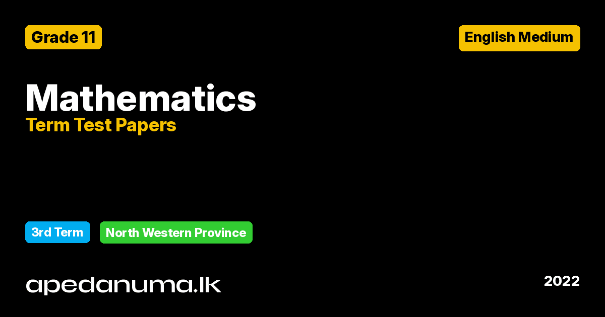 Grade 11 Mathematics Third Term Test Paper 2022 English Medium