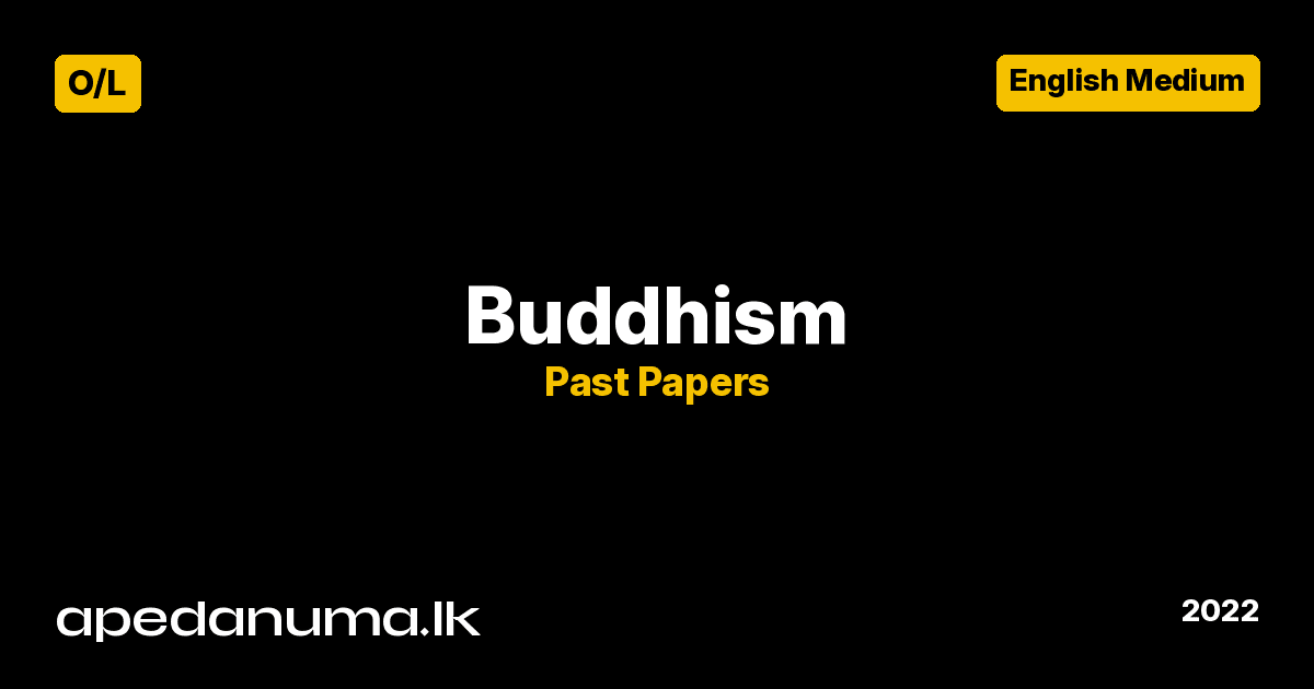 GCE O/L Buddhism Past Paper - 2022 (Sinhala Medium) - Department of Examinations Sri Lanka