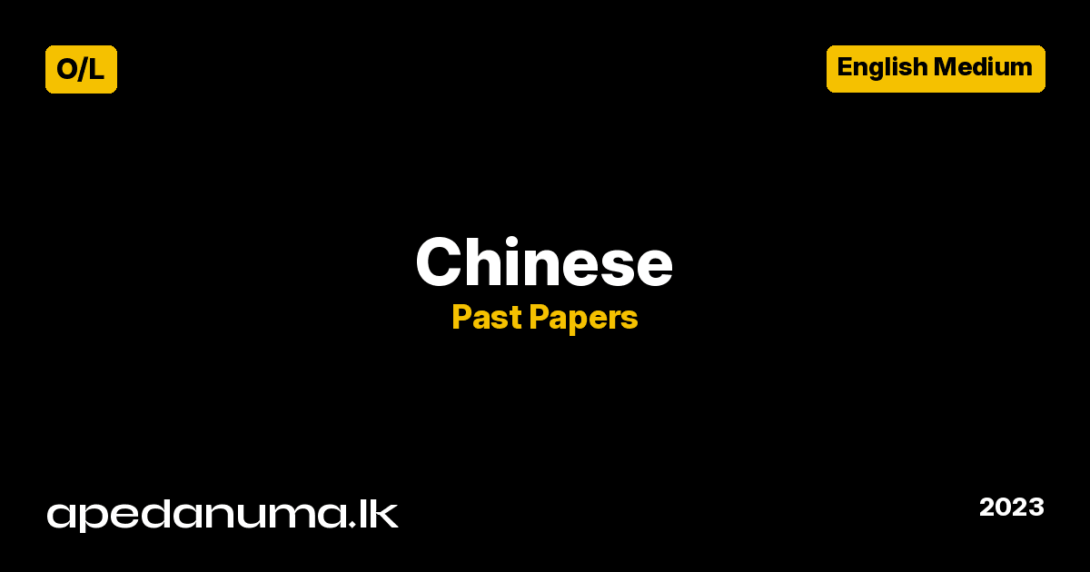 GCE O/L Chinese Examination Paper - 2023