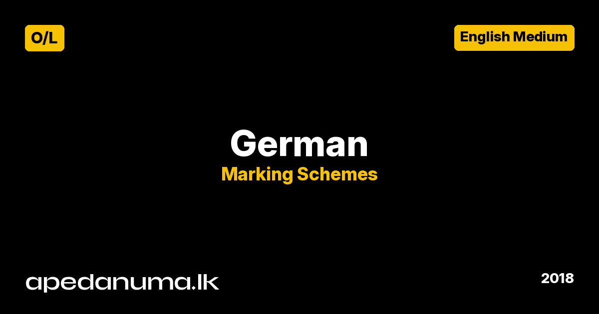 GCE O/L German Marking Scheme 2018 - Department of Examinations Sri Lanka