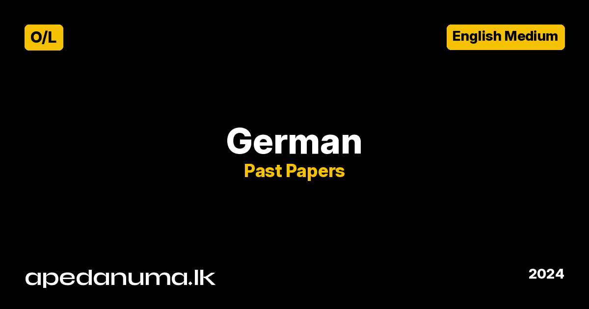 GCE O/L German Past Paper - 2024